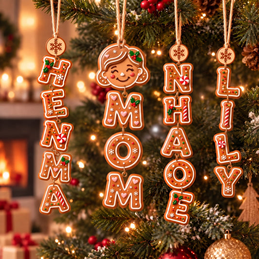 (Made In The USA) Personalized Mom's Christmas Crew Vertical Drop Acrylic Ornament - Custom Photo & Name | Christmas Gift | ONM03 Family