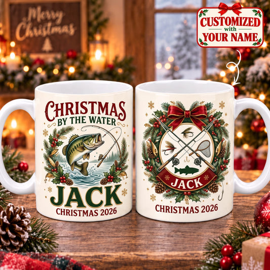 Personalized Christmas By The Water Mug - Custom Name | Christmas Gift | MUG01 Hobbies & Lifestyle