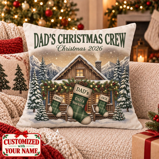 Personalized Dad's Christmas Crew Pillow - Custom Name | Christmas Gift | HPL01 Family