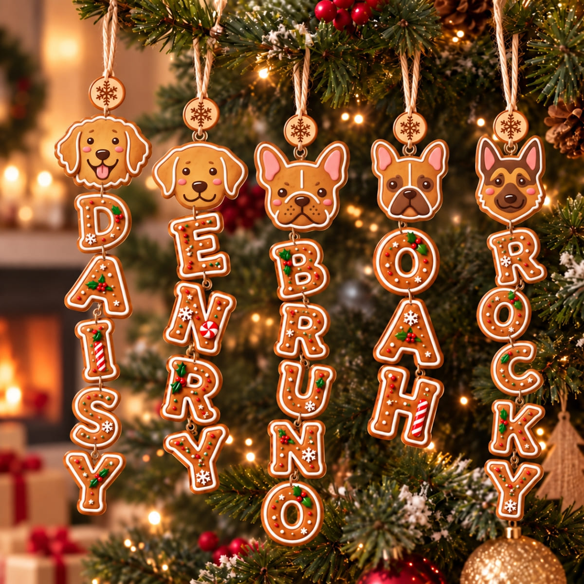 (Made In The USA) Personalized Dog Christmas Vertical Drop Acrylic Ornament - Custom Photo & Name | Christmas Gift | ONM03 Pets