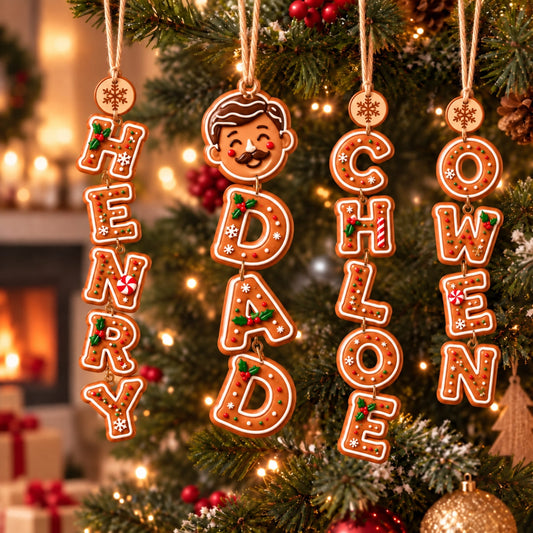 (Made In The USA) Personalized Dad's Christmas Crew Vertical Drop Acrylic Ornament - Custom Photo & Name | Christmas Gift | ONM03 Family