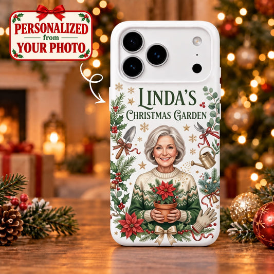 Personalized Gardener Merry Christmas iPhone Case - Custom Photo & Name | Christmas Gift | PHC01 Hobbies & Lifestyle