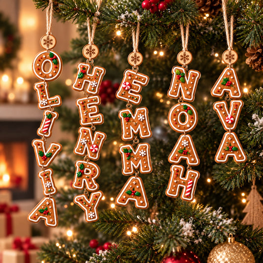 (Made In The USA) Personalized Family Christmas Vertical Drop Acrylic Ornament - Custom Name | Christmas Gift | ONM03 Family