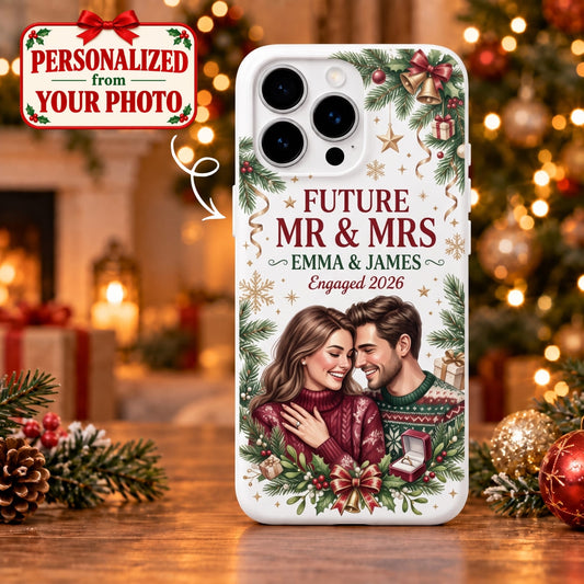 Personalized Future Mr & Mrs Christmas iPhone Case - Custom Photo & Name | Christmas Gift | PHC01 Couples
